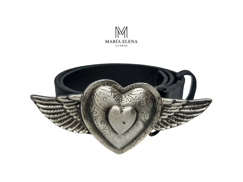Cinturón MAE Cueros Corazón con Alas