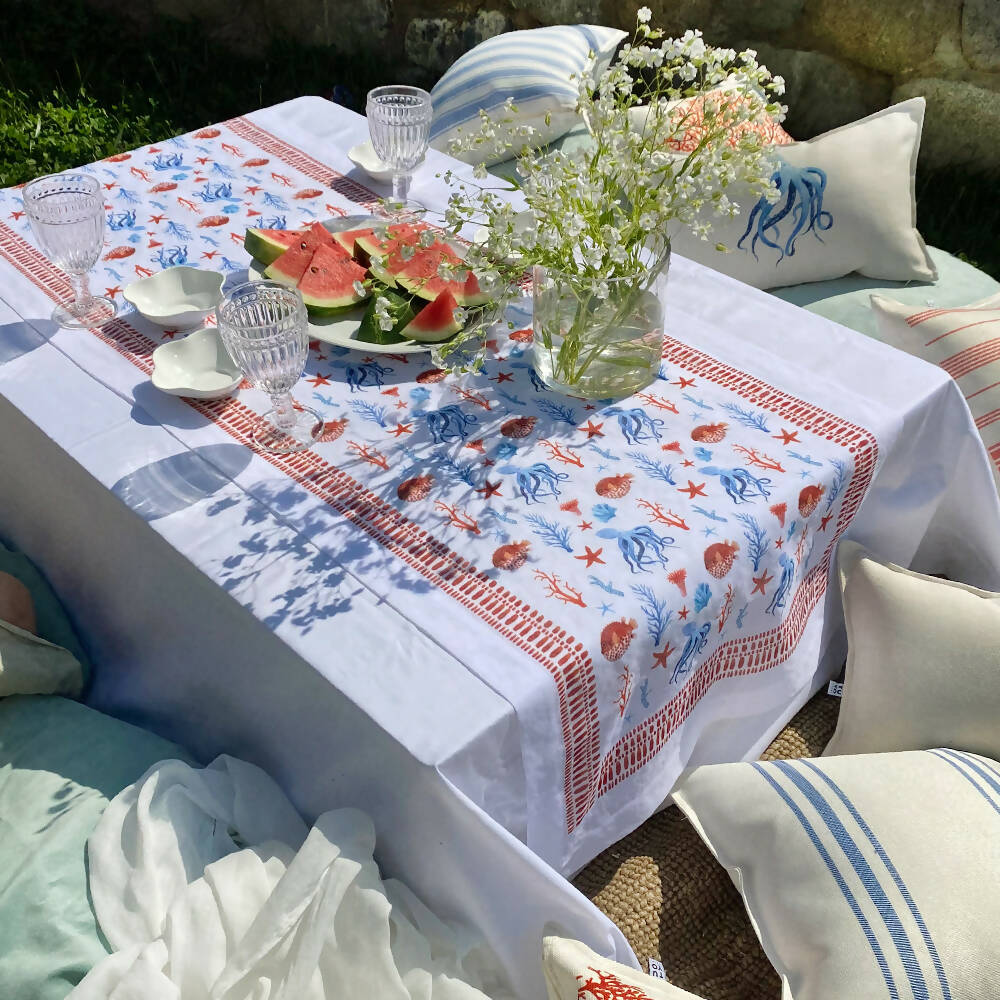 Camino de Mesa Velo Organza - Octopus