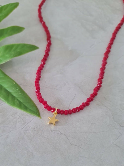 LD1226 - Collar Bajo las Estrellas Rojo