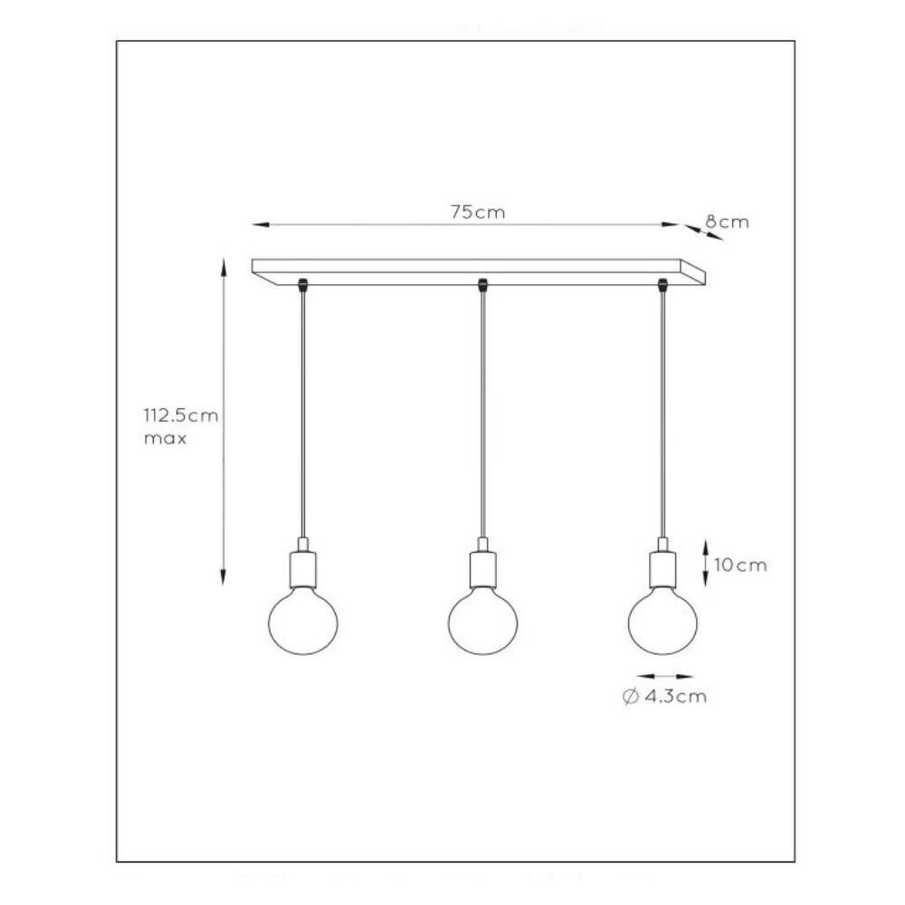 LAMPARA COLGANE FIX NEGRO 3XE27