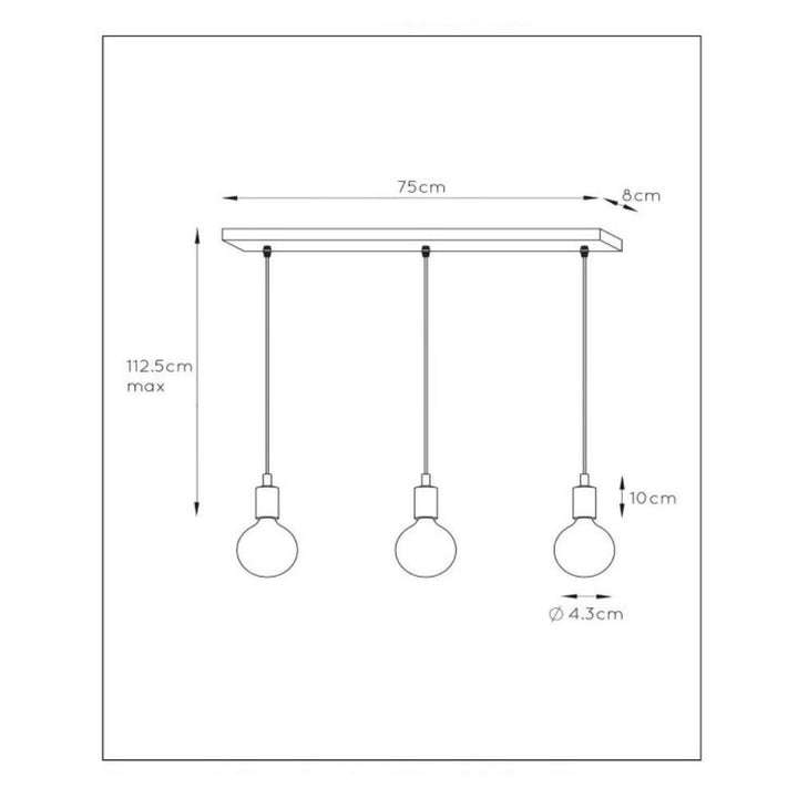 LAMPARA COLGANE FIX NEGRO 3XE27