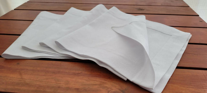 Pack 4 servilletas Lino Algodón Blanca