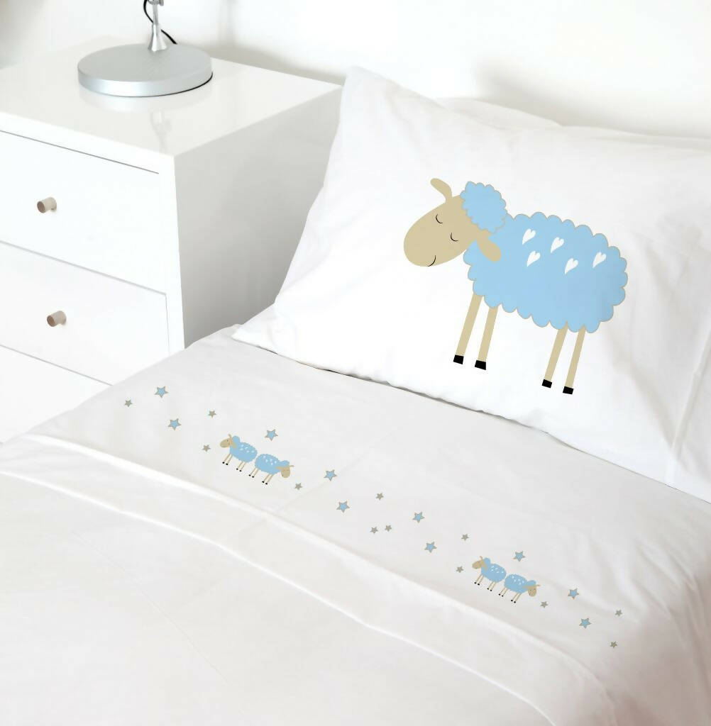 Juego de Sábanas Ovejita Celeste