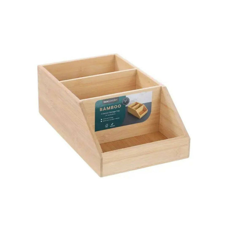 Caja Organizadora De Bambú 3 Secciones Box Sweden