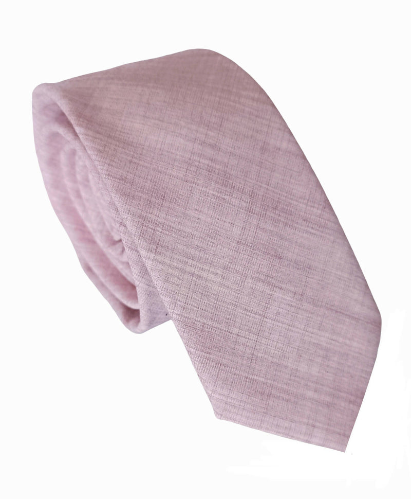 Corbata algodón rosada texturada