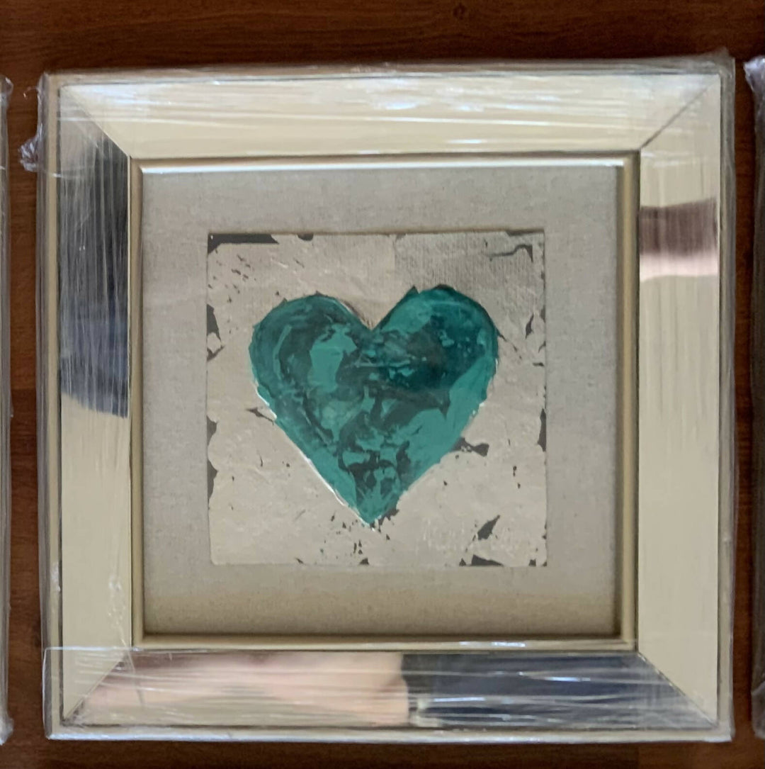 CUADRO CORAZÓN MARCO ESPEJO TURQUESA VI