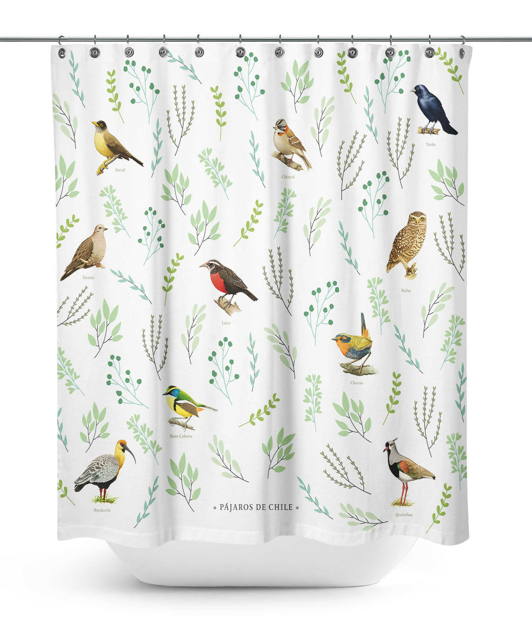 Cortina de Baño Selección Pájaros de Chile