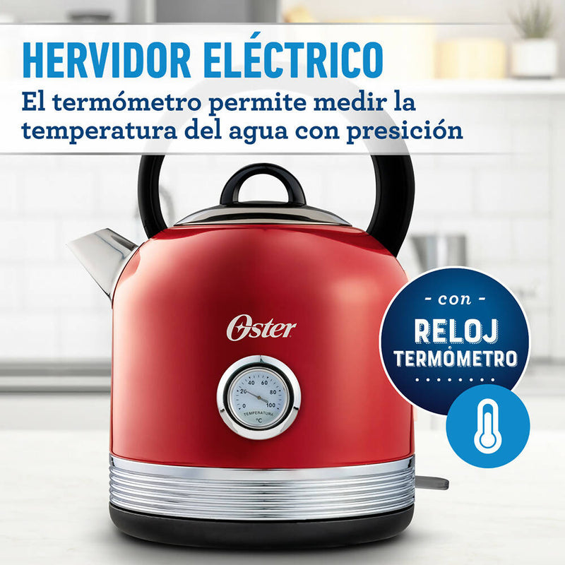 Hervidor eléctrico con capacidad de 2.5 L BVSTKT900R Oster®