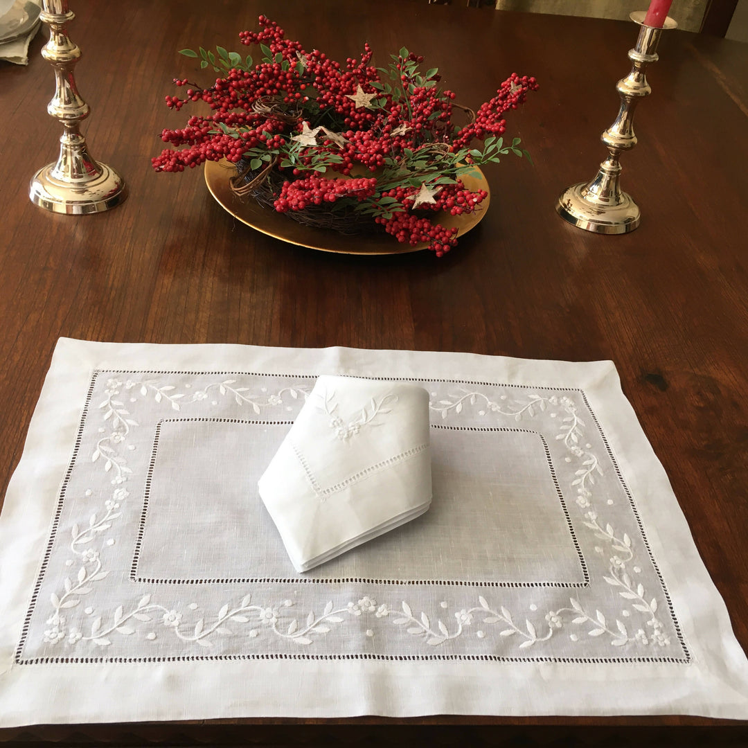 Individual Deshilado Bordado