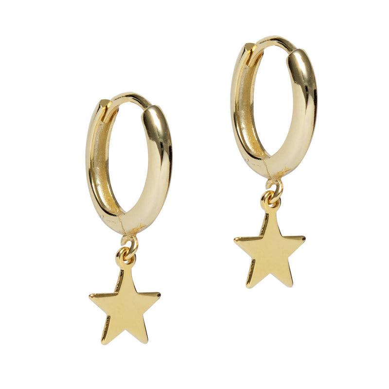Argollas mini estrella plata gold
