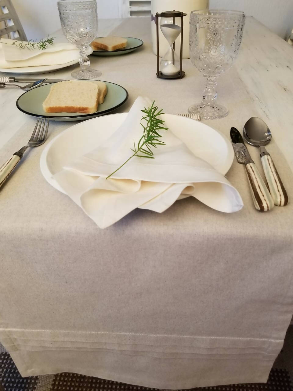 Pack 4 servilletas Lino Algodón Blanca